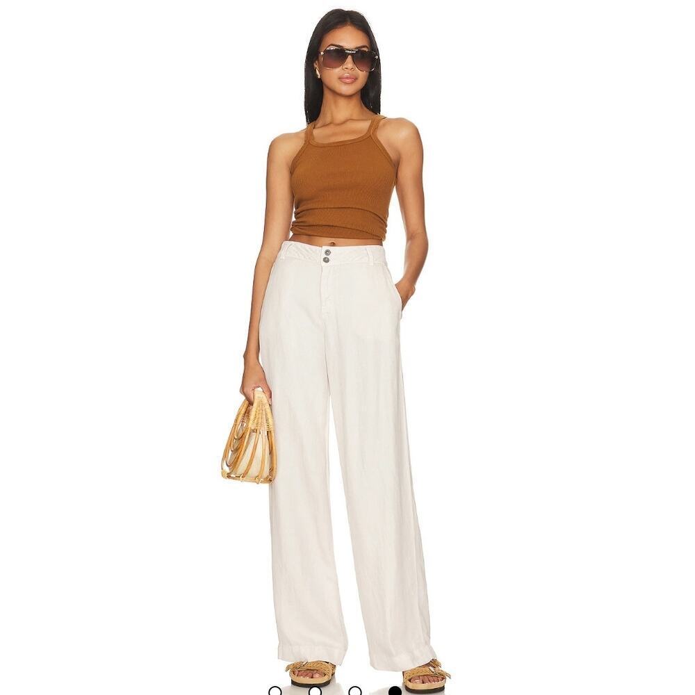 Bella Dahl Cream High-Rise Wide Leg Pants